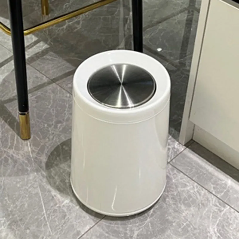 Office Nordic Trash Can Metal Room Modern Design Toilet Small Trash Can Bathroom Kitchen Cubo  Household Cleaning Tools