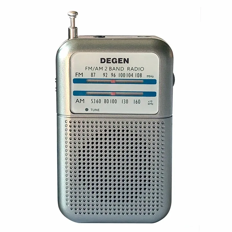 New DEGEN DE333 AM / FM Dual Band High Sensitivity Semiconductor Radio Receiver Portable Mini Handle Recorder Built-in Speaker