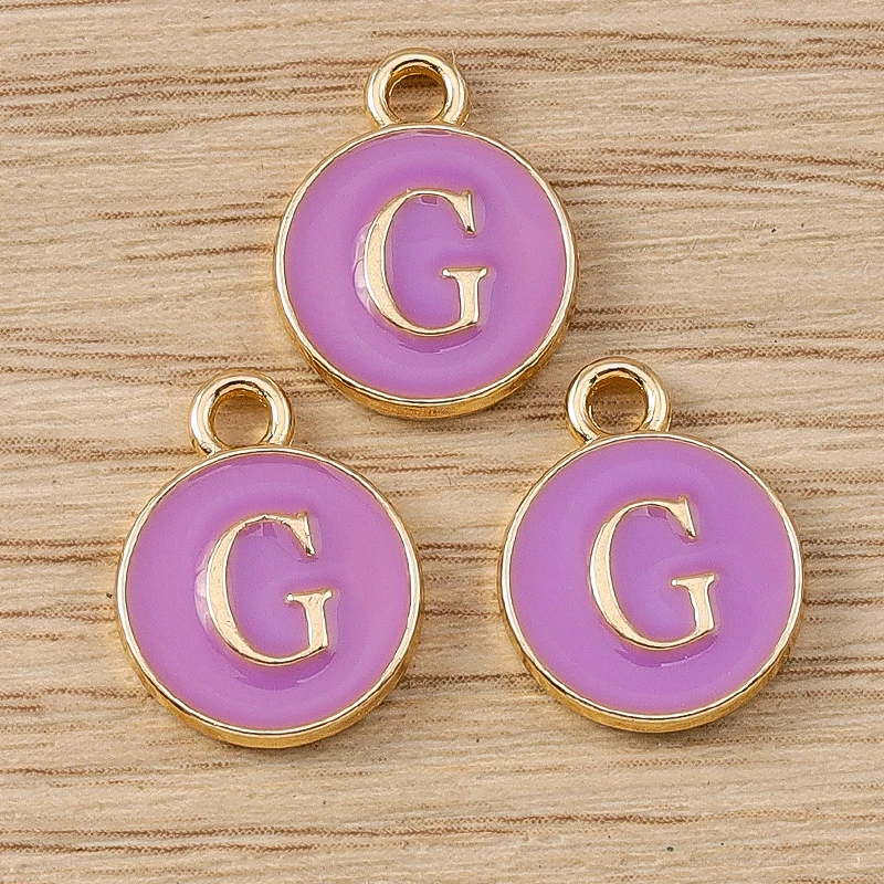 10 Stück 11 x 14 mm niedliche Emaille 26 A-Z Alphabet Buchstaben Charms Anhänger für Schmuckherstellung Ohrringe Halsketten DIY Bastelzubehör – Detail 9