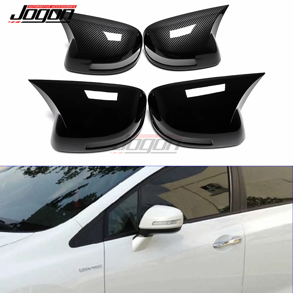 

OX Horn Rear Mirror Cover Trim For Honda Civic 9th 2012-2015 Glossy Black & Carbon Look Side Wing Rear View Mirror Caps Shells