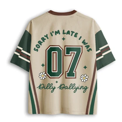 Sorry I'm Late Cute Duck Daisy Graphic Mesh V Neck T-shirt Men Cartoon Summer Casual Short Sleeve Tee