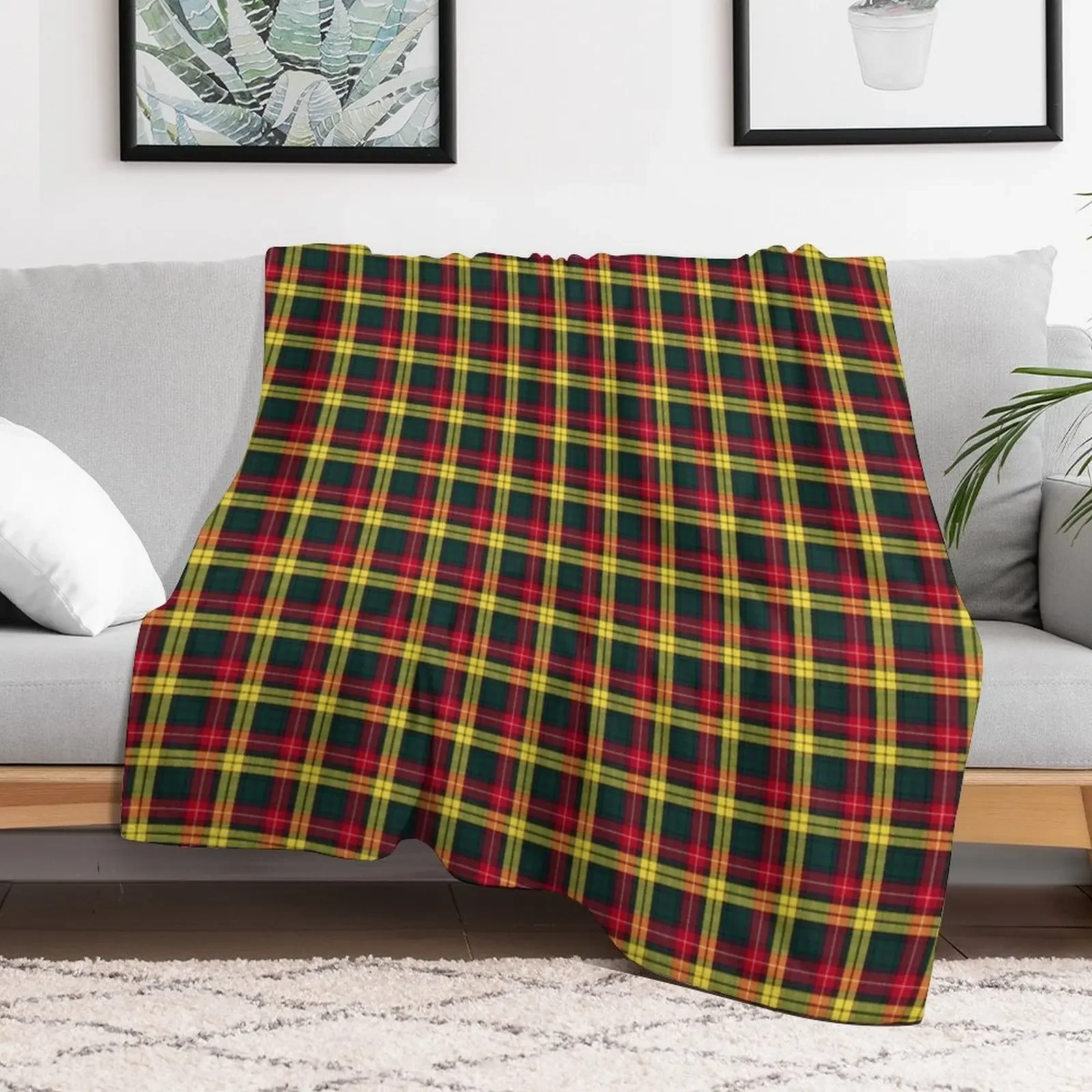 Clan Buchanan Tartan Throw Blanket Sofas Soft Luxury Hair Blankets