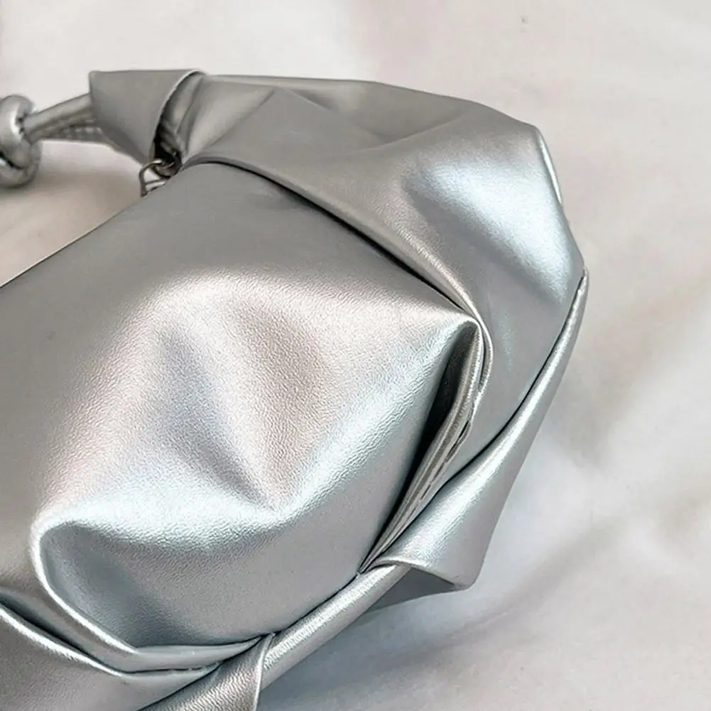 Umhängetasche für Damen, Kunstleder-Schultertasche, plissierte Halbmond-Hobo-Tasche, Unterarm-Tasche, lässige Umhängetasche, Messenger-Tasche – Detail 17