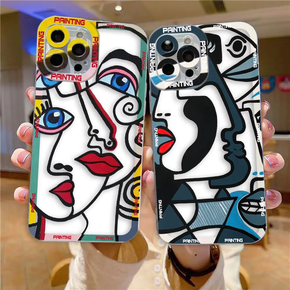 Picasso Abstract Art Painting Clear Phone Case For OPPO A98 A96 A95 A94 A78 A74 A73 A58 A57 A55 A54 A31 A17 A16 A15 A9 A5 Case