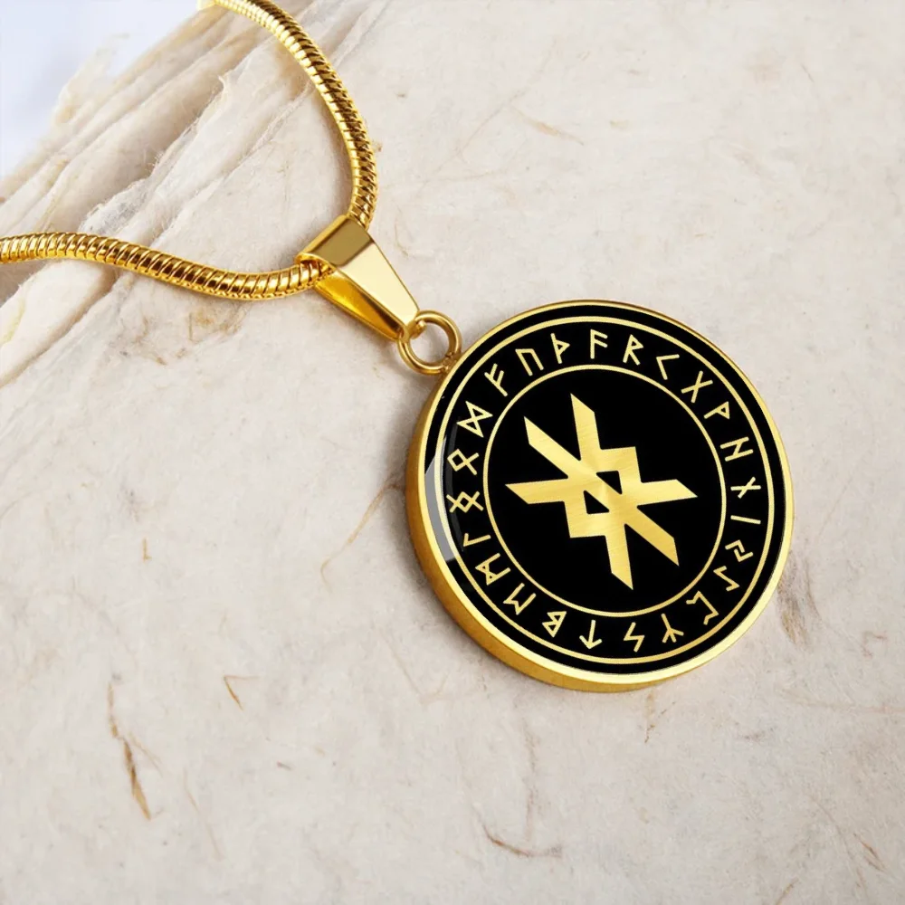 Nordic Viking Rune Necklace Love Protection Strenght Courage Good Luck Viking Symbol Pendant Stainless Steel Viking Jewelry