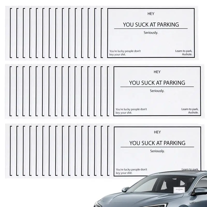 You Suck At Parking Stickers Bad Parking Business Cards Funny Parking Violation Cards Gag Note Prank Cards Double Print Car