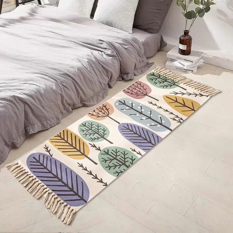 1pcs 60x150cm 60x180cm Retro Rugs Carpet for Home Living Room Soft Bohemian Tassel Carpets Table Bedside Rug Door Mat Home Decor