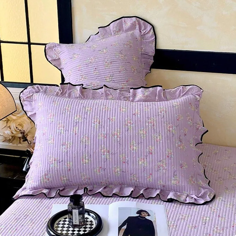 

A-Class Princess Quilted Pillowcase with Lace 48X74Cm Double-Layer Yarn Pillow Case Comfortable Bedding for Summer and Autumn