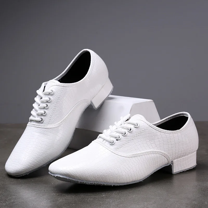 أحذية الرقص الرجالية المصنوعة من الجلد الأسود للاستخدام الداخلي/الخارجي ونعل ناعم من التانغو السالسا ذات الطابع اللاتيني للرجال #2