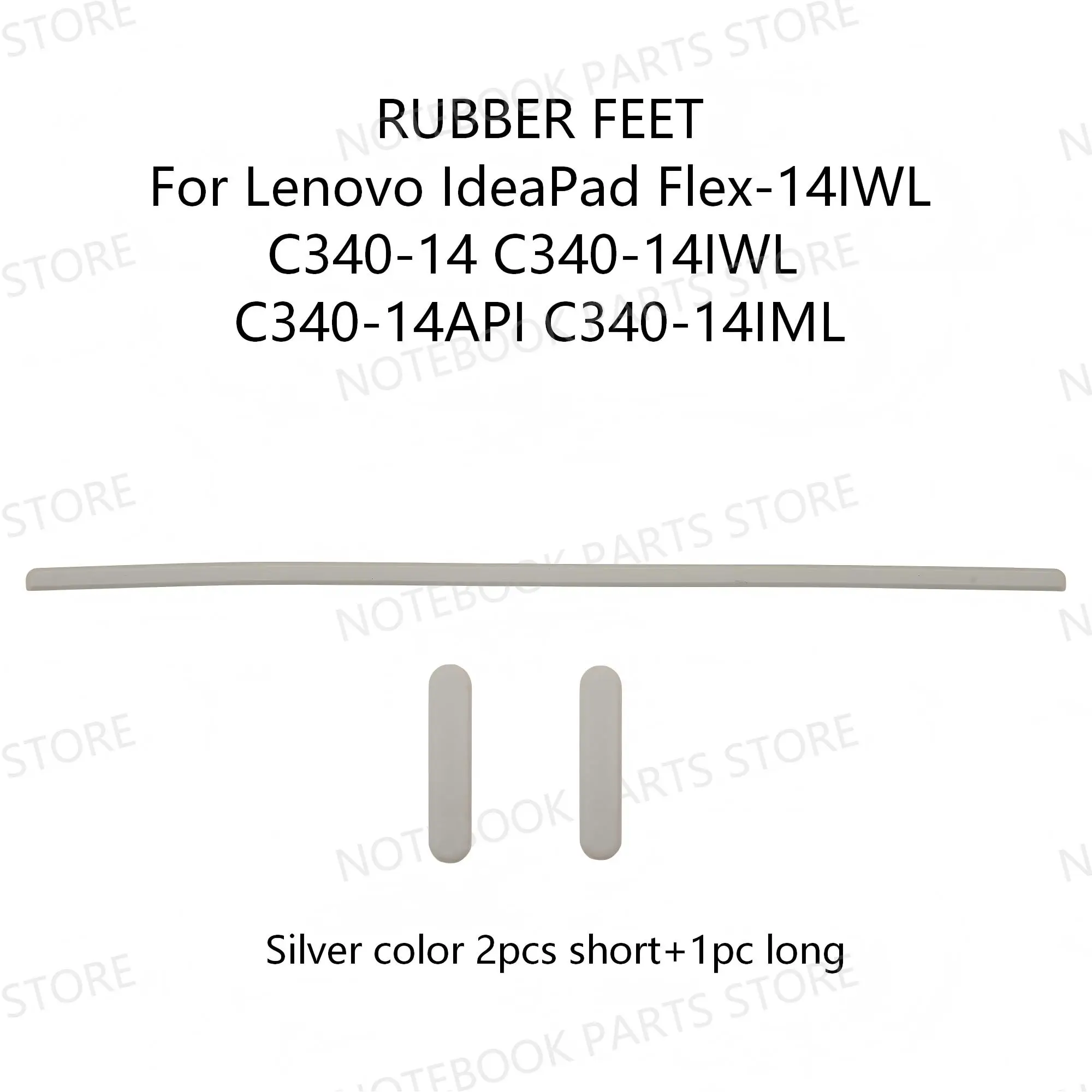 RUBBER FEET For Lenovo IdeaPad Flex-14IWL C340-14 C340-14IWL C340-14API C340-14IML Silver/Gray/Blue 285*6.3*2.8mm Plastic Pad image 2