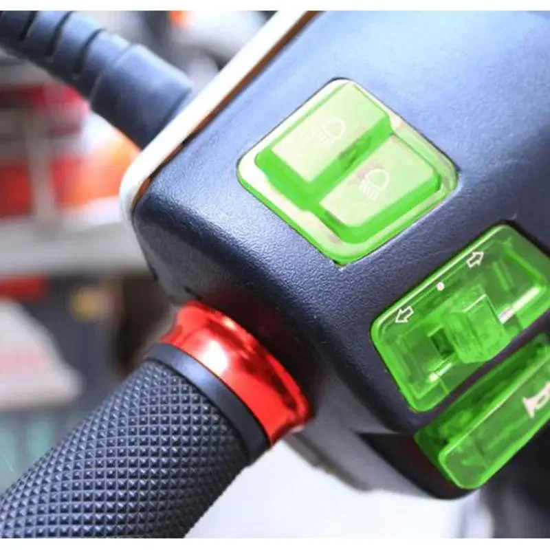 Motorcycle Switches Button Kit Including Headlight Turn Signal, High/Low Beam Dimming & Horn Start, Universal Compatibility