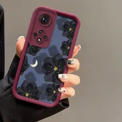 Shiny Flowers Moon Pattern Phone Case For Huawei Honor 50 90 20 8X Y7A X9 X30 9X 50SE Magic 5 Pro Shockproof Silicone Soft Cover