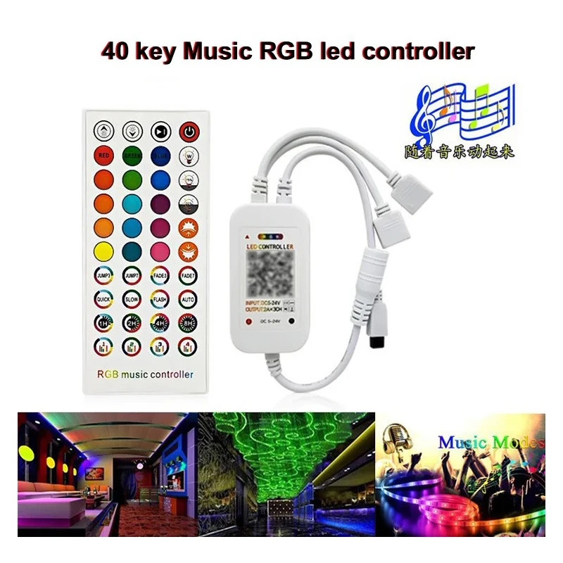 LED seven color lights string intelligent app voice-controlled led lights with controller  40 keys  music controller