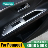 Para Peugeot 3008 5008 GT 2017 2018 2019 2020 2021 2022 2023 accesorios cubierta de botón de interruptor de elevación de vidrio de ventana de puerta de coche