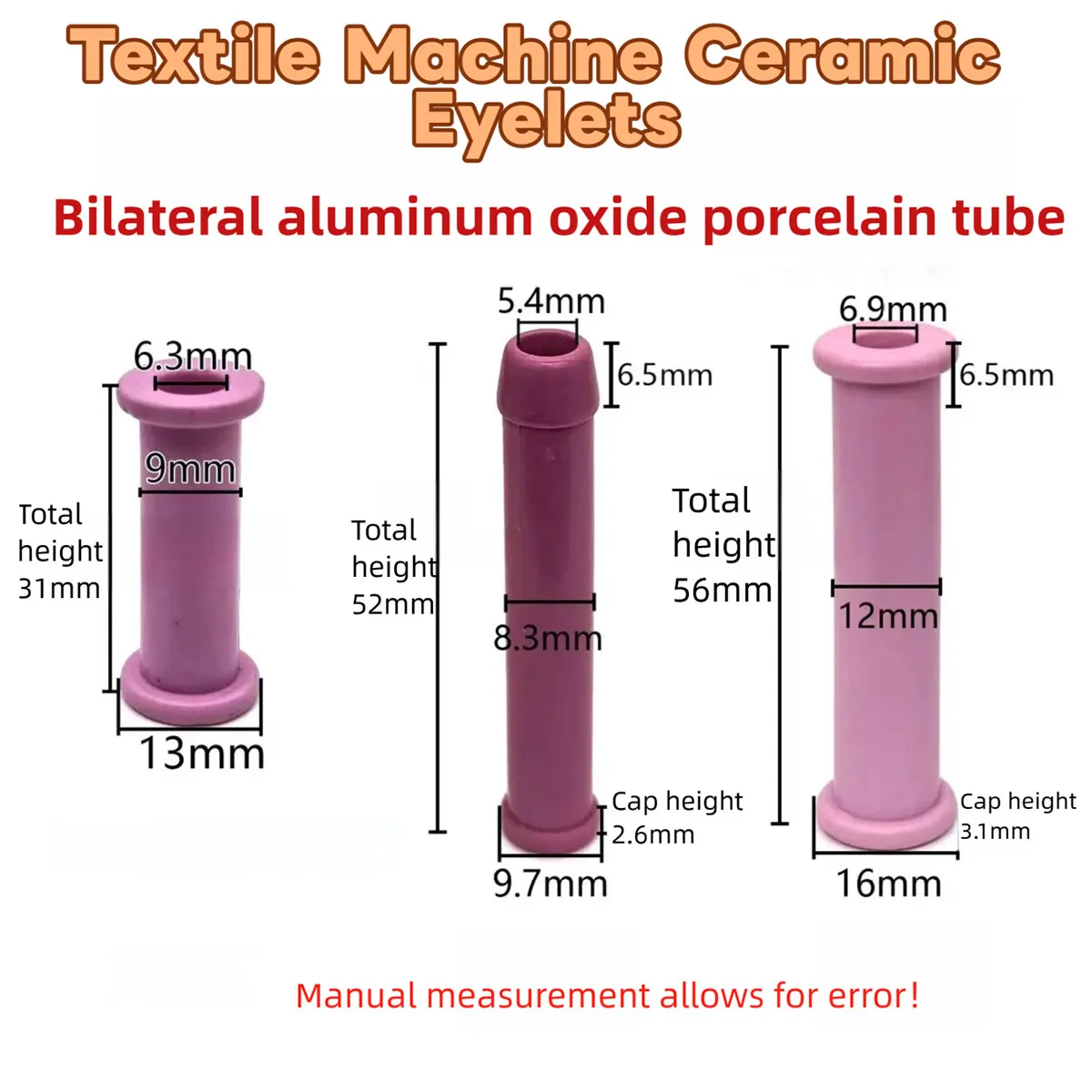 High Wear-Resistant Double-Sided Ceramic Eyelets for Textile Machines - Smooth Thread Guide Porcelain Rings