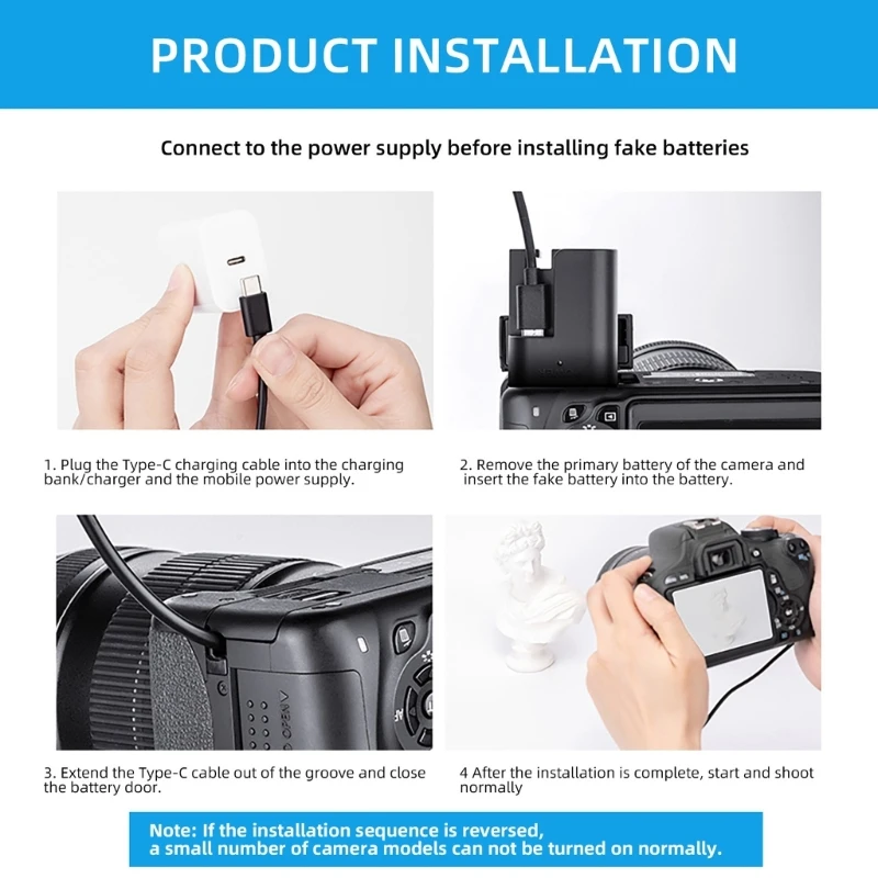 USB C إلى LPE6 Battery Spring Cable لـ R 90d 80d 70d 60da Mark 6d Mark 7d Mark K1kf