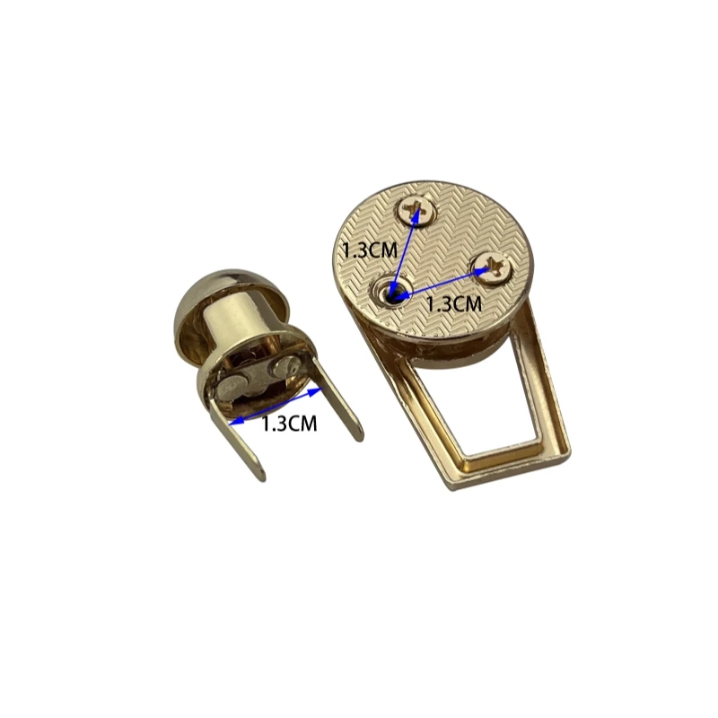 Turn Lock for Handbags Twist Locks Bag Parts Accessories Metal Hardware Decoration Light Gold