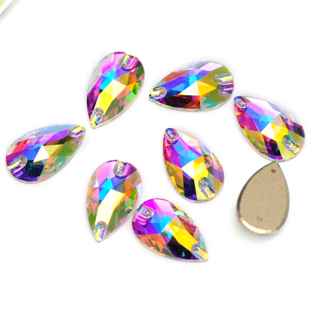 

Pubrilex 11x18 мм кристалл AB пришивные стразы блестящие стеклянные швейные стразы для одежды ювелирные изделия украшения