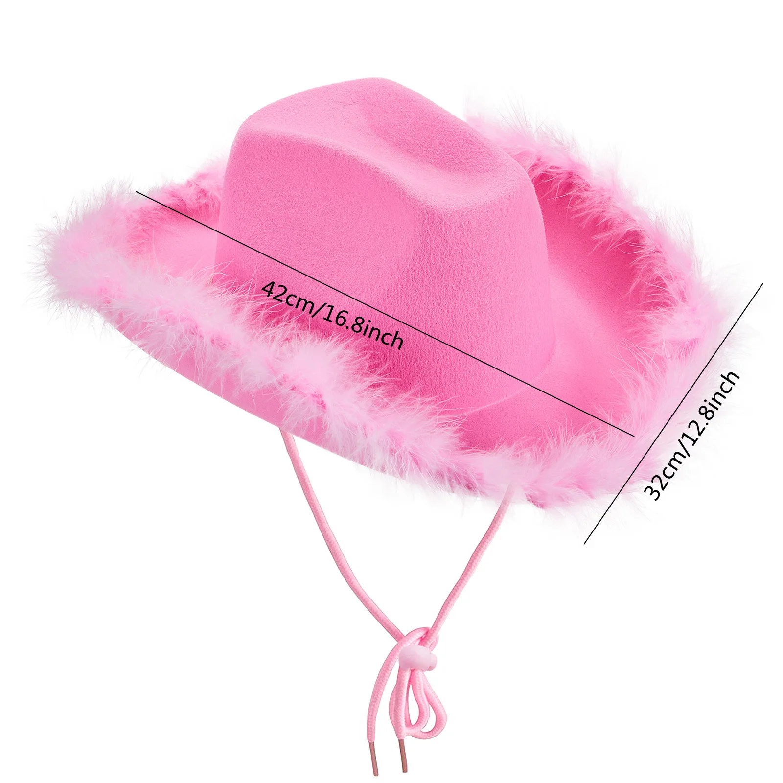 Led Light Up Cowboy Hat Women Authentic Feather Trim Aesthetic Party Hat Luxury Neon Cowgirl Caps Trendy Festival Accessory view 4