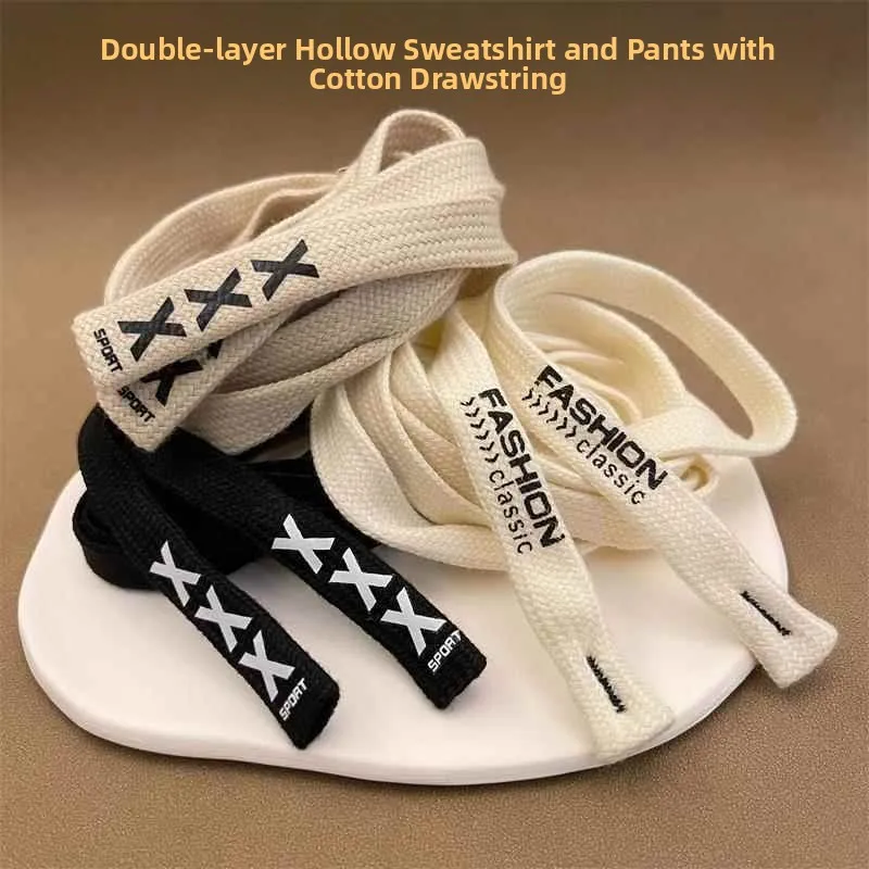 

Thickened Double Layer Hollow Sports Pants Rope Belt Drawstring Casual Sweatpants Cotton Fabric for DIY Sewing Accessories