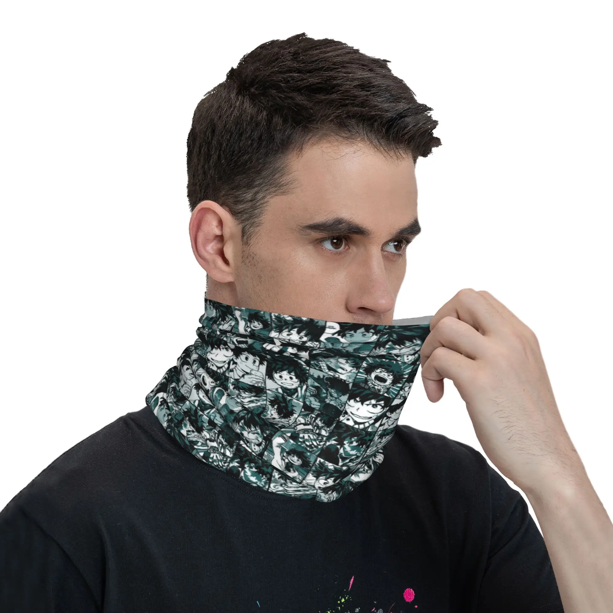 Deku hero collage My Hero Academia Bandana cuello polaina bufanda envolvente estampada pasamontañas cálido deportes al aire libre Unisex adulto invierno