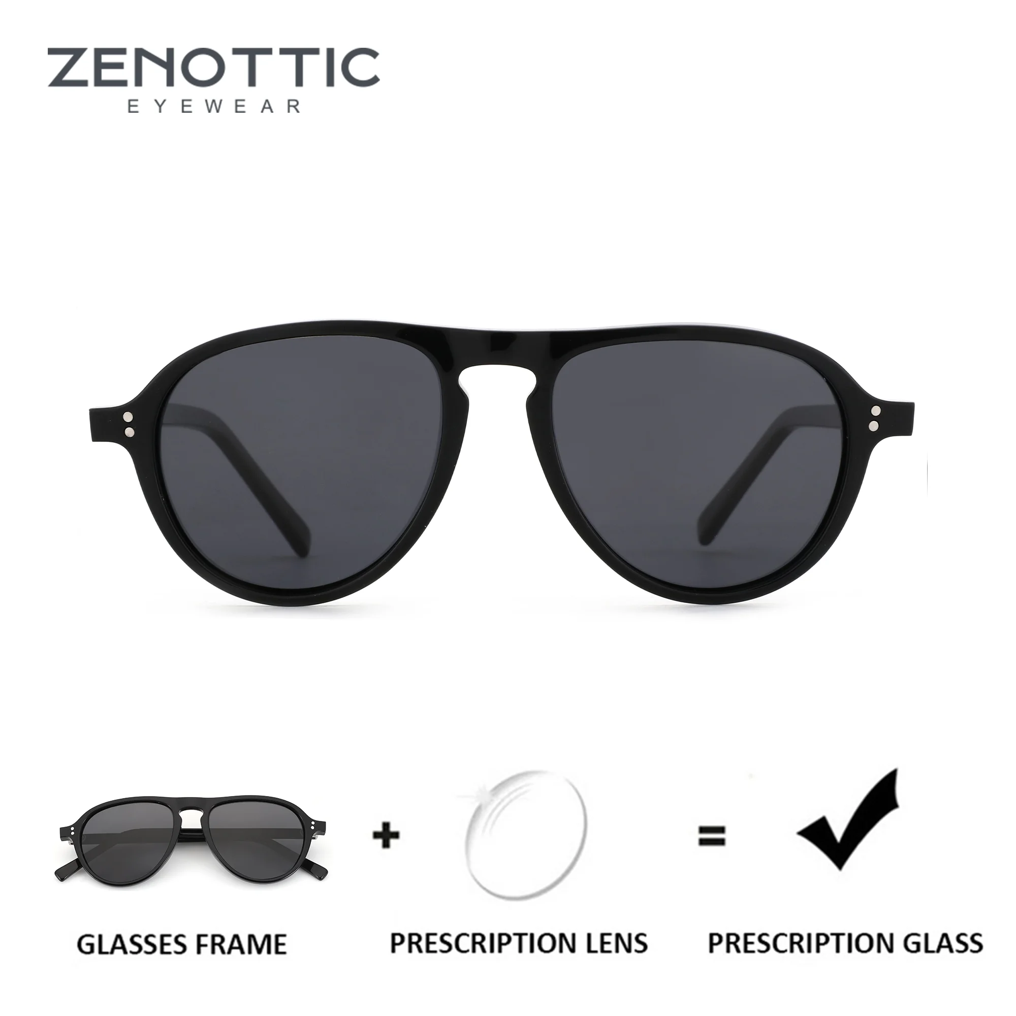 

ZENOTTIC (размер S) стильные квадратные солнцезащитные очки UV400 по рецепту для мужчин, ацетатные поляризационные солнцезащитные очки ручной работы для близорукости, оптические солнцезащитные очки