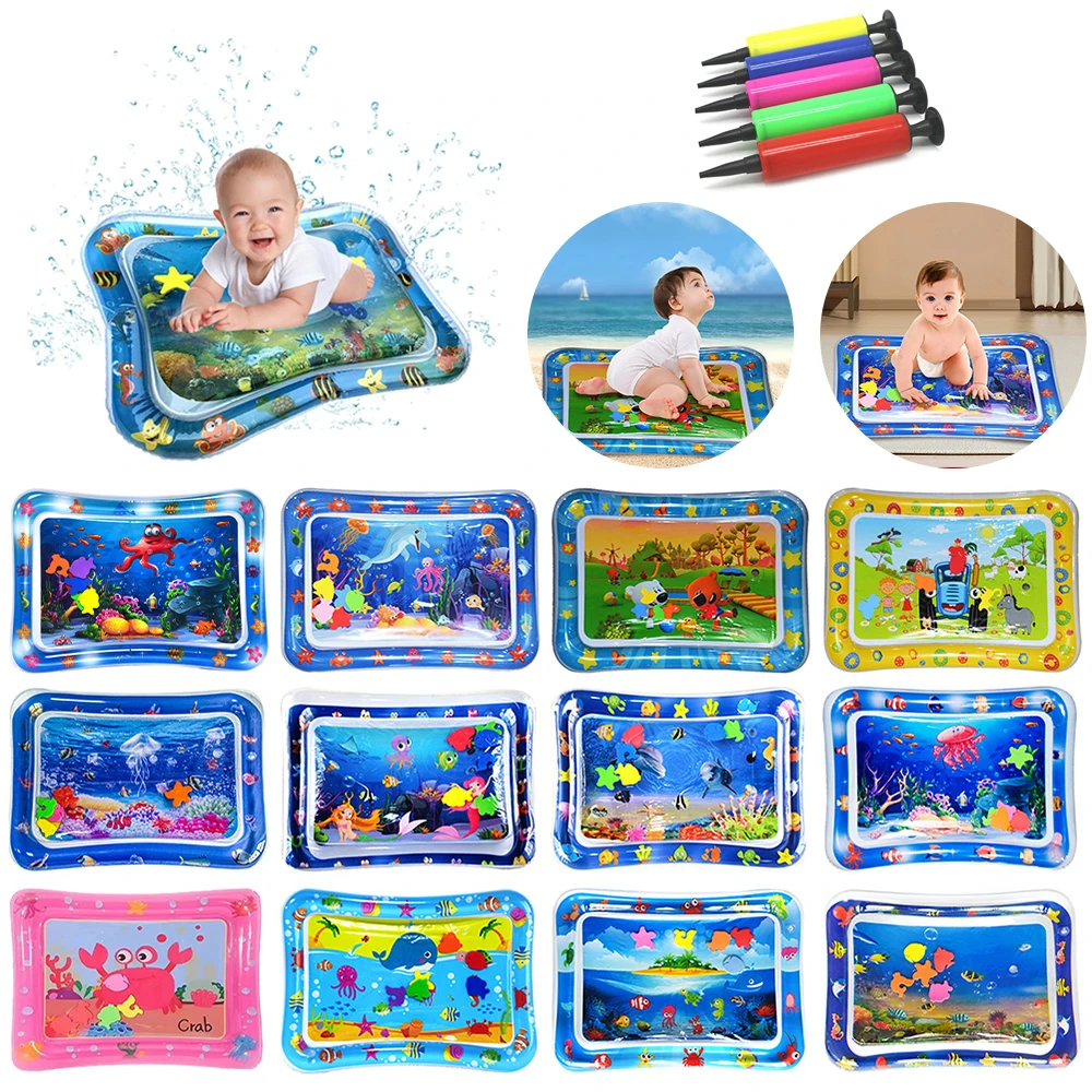 Baby Play Water Mat Inflatable Cushion Infant Toddler Thicken Toddler Activity Play Center PVC Water Mats for Baby Kids Toys