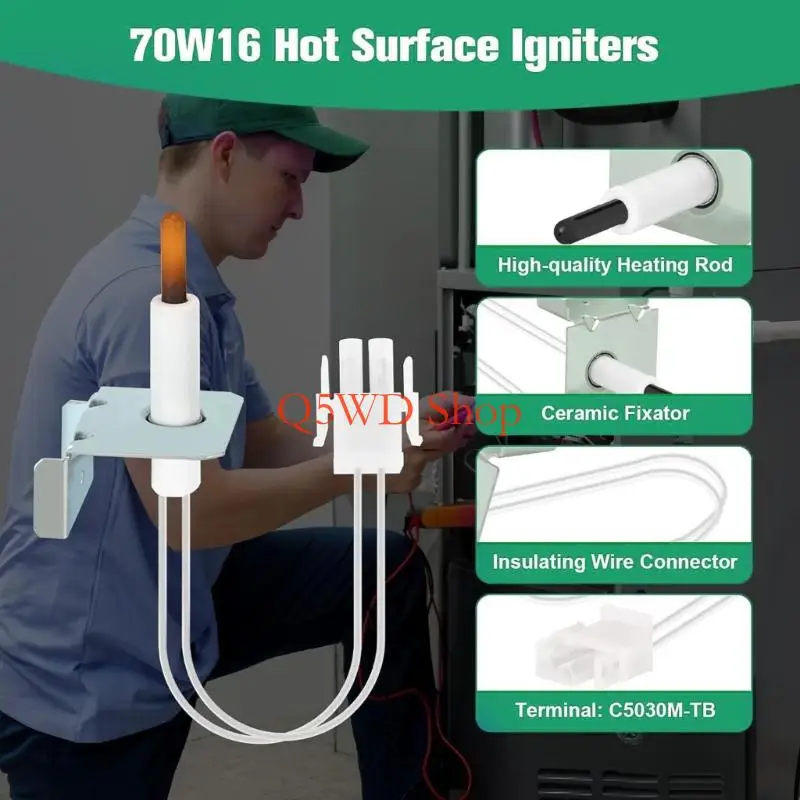 Q5WD Compacts Size Hot Surfaces Igniters 70W16 For Gas Furnaces With Ceramics Heating And Quickly Response