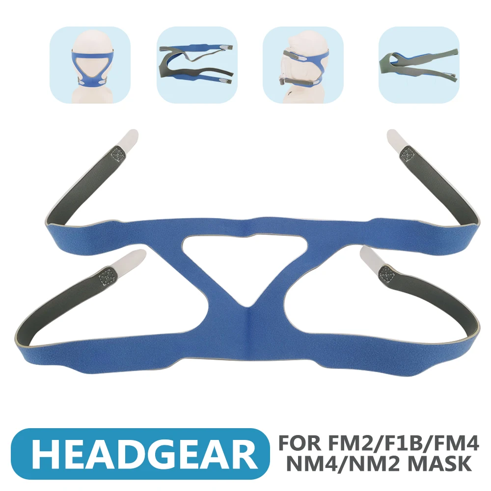 Blue Cpap Mask Headgear Suitable FM2 F1B FM4 NM2 NM4 Mask Elastic Cotton Breathable CPAP Mask Strap