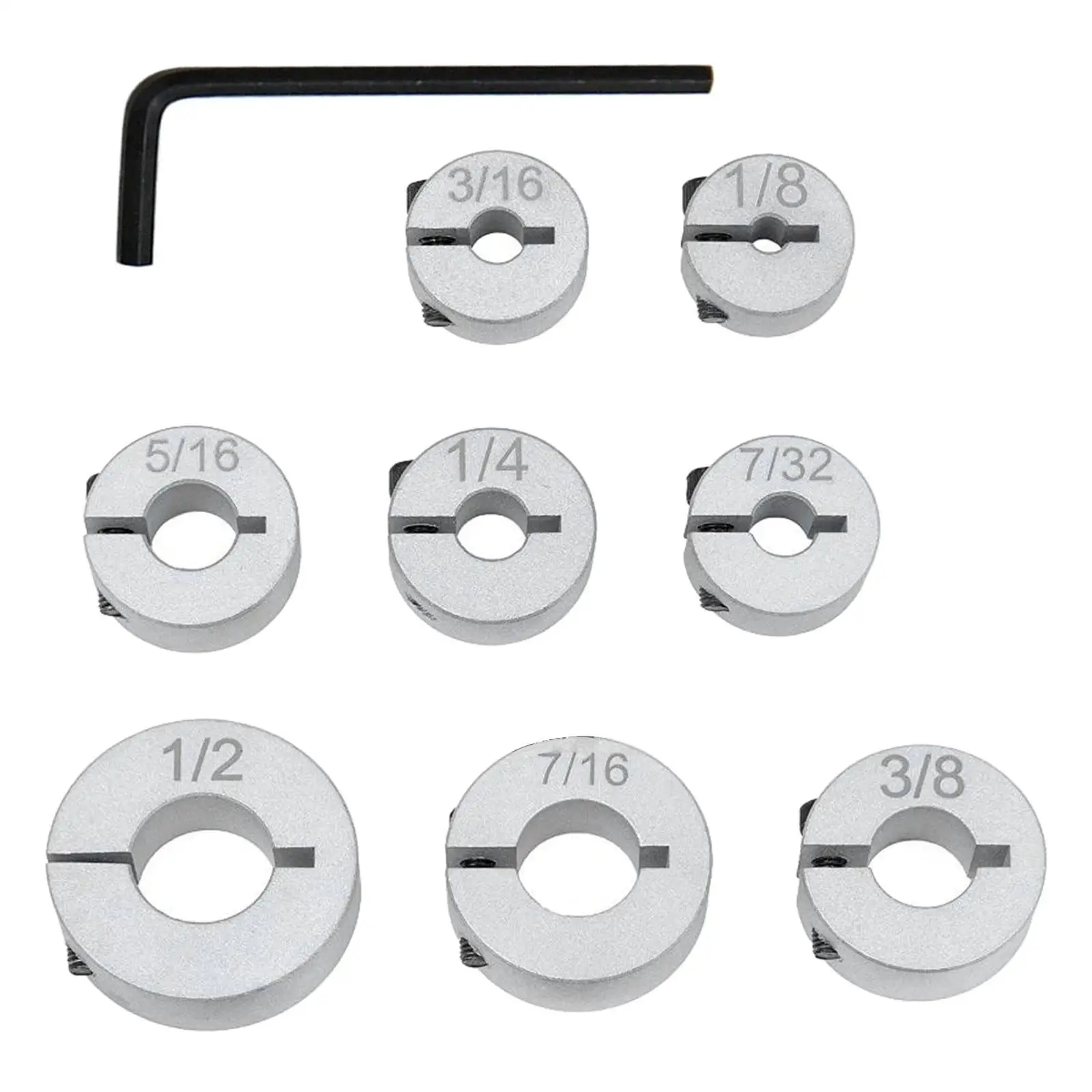 

8x Drill Bit Depth Stop Collar Set for Drilling Drill Positioner Split Rings