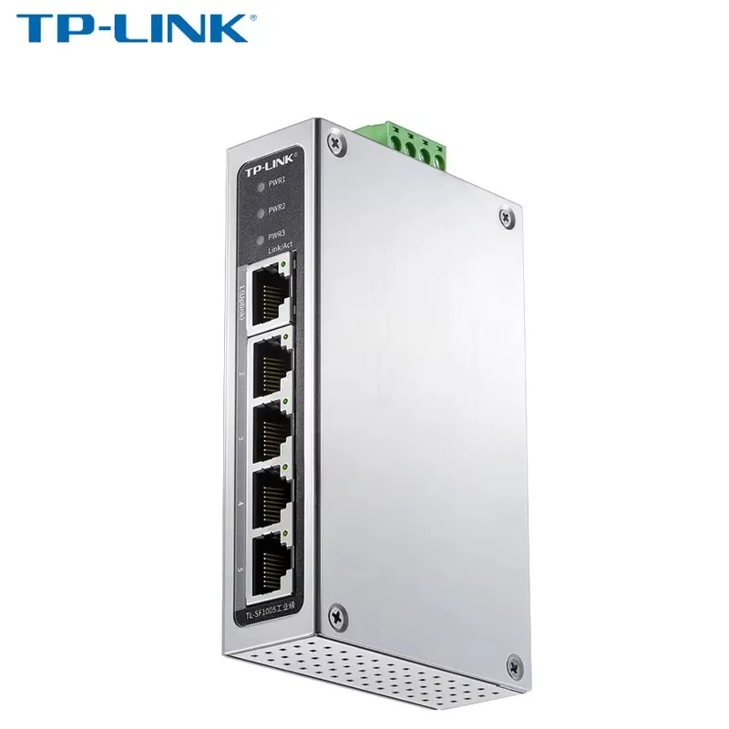 TP-LINK Industrial SwitchEnterprise Switch Ethernet, Splitter de rede, montagem em parede, alta e baixa temperatura resistente, trilho DIN, 5 Po