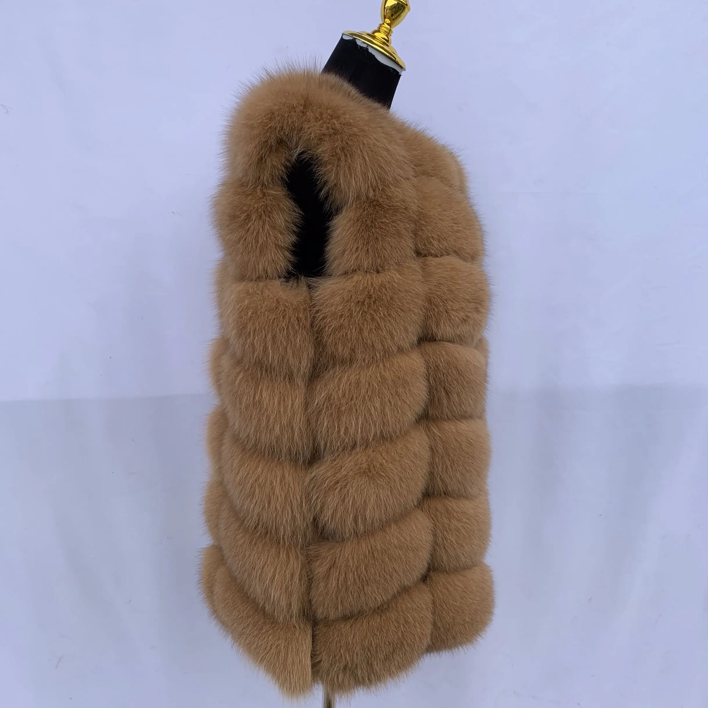 Imagem -06 - Colete de Pele Natural para Mulheres Outono Inverno Moda Quente Real Fox Fur Vest Raccoon Jacket Senhoras Tamanho Grande 7xl Colete de Pele Fofo Genuine