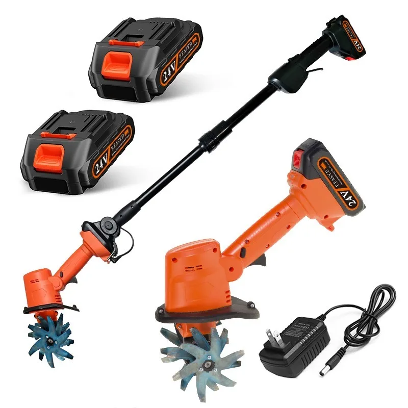 

Wireless micro tiller lithium battery tiller small household handheld electric hoe garden bonsai weeding and soil turning
