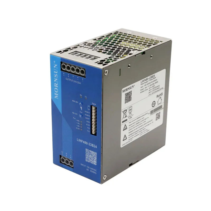 LIHF480-23B48 48VDC Din Rail Power Supply 480W 48V 10A Single Output Industrial DIN RAIL with PFC Function