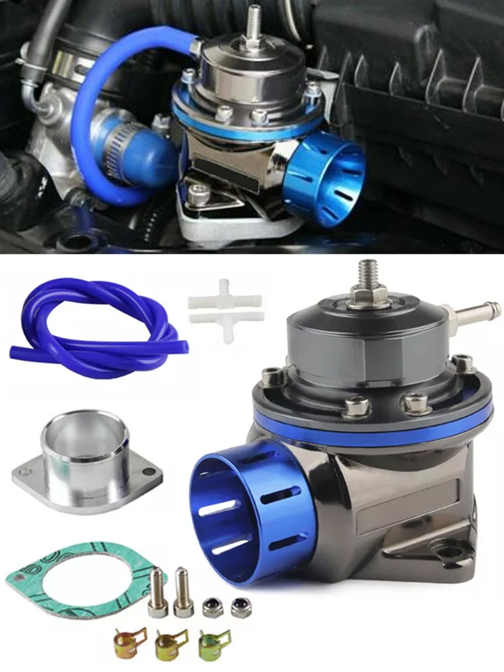 Samochód wyścigowy Greddi Fv Bov 40mm Aluminiowy zawór pływakowy Zawór wydmuchowy Pływający zawór Adapter Konstrukcja Intercooler Zestaw bramy taliowej — zdjęcie 2