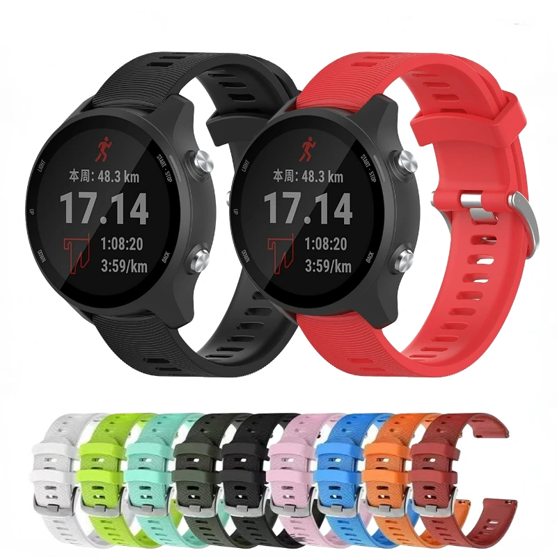 

20 мм спортивный силиконовый ремешок для Garmin Forerunner 245 654 Vivoactive3 сменный Браслет для Garmin 245 спортивные ремешки аксессуары