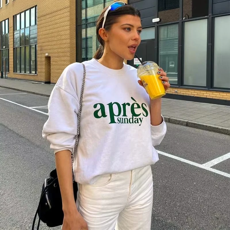 

Осень 2022, новинка Malibu Tennis Club, женский белый свитшот с графическим принтом, винтажный стиль, свободный хлопковый толстый пуловер с длинными рукавами