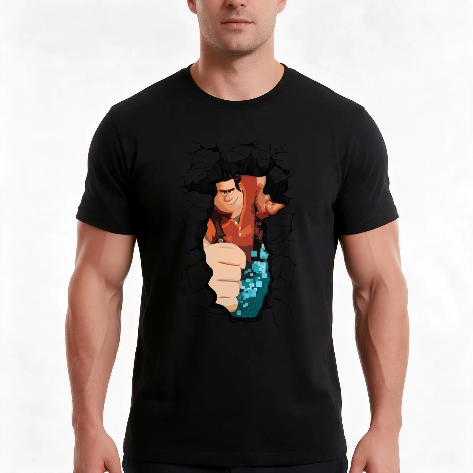 Ralph T-Shirt, Summer Casual Cotton Tee, Oversized Streetwear Tops, Vintage Graphic Print, Loose Fit Short Sleeve, 100% Cotton