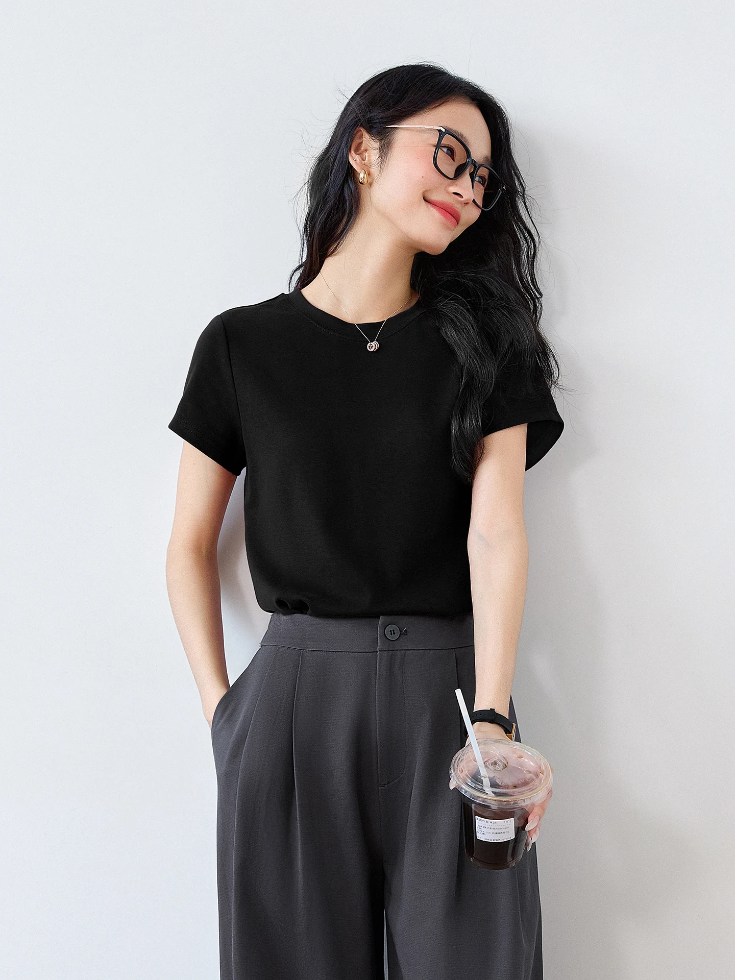 

Футболка Dopne Bla ort Sve, женская летняя новая свободная круглая футболка Ne Base irt, повседневная удобная смесь хлопка