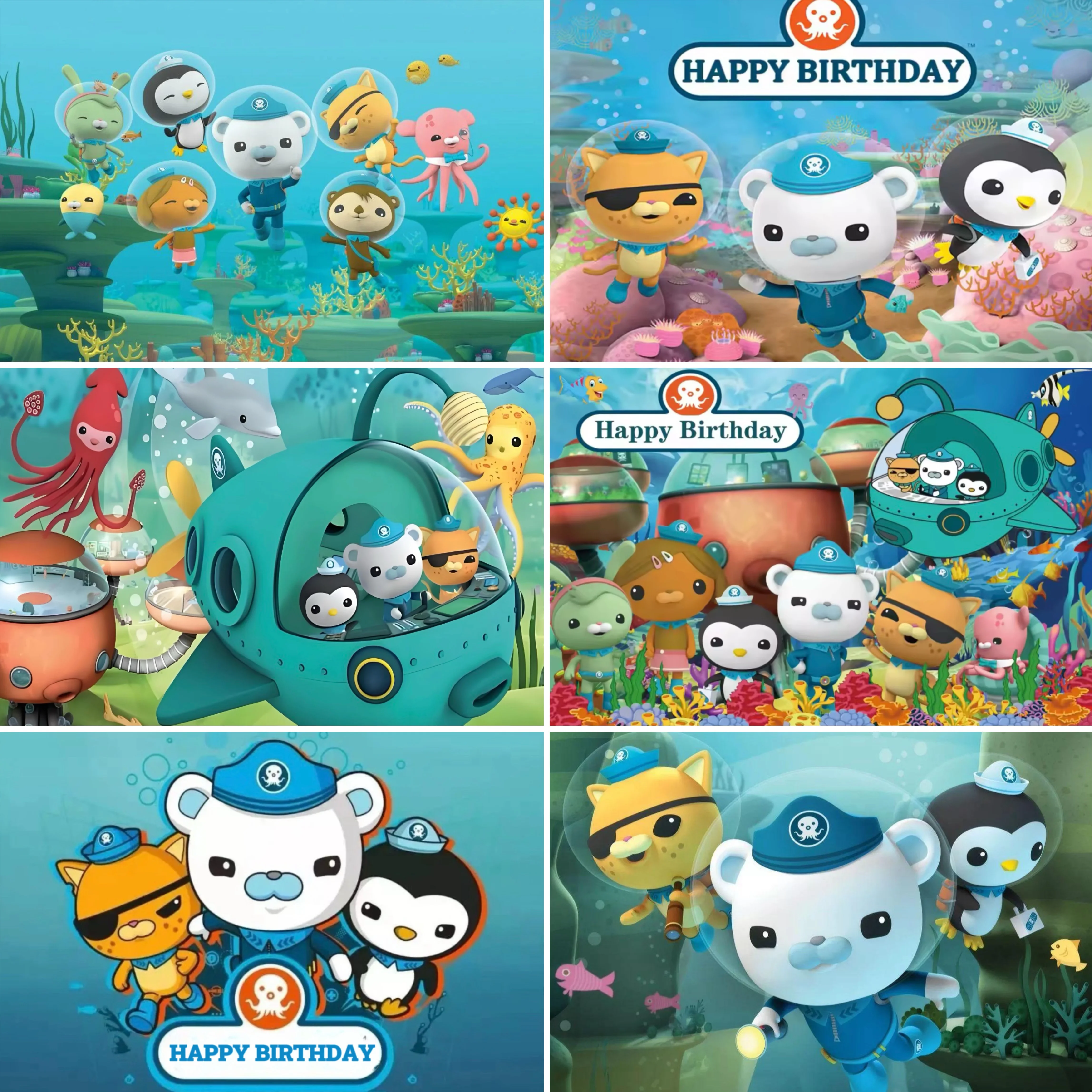 

Octonauts Theme Kids Birthday Party Decor Background Poster Cake Table Decor Props Baby shower Photo Props Backdrop