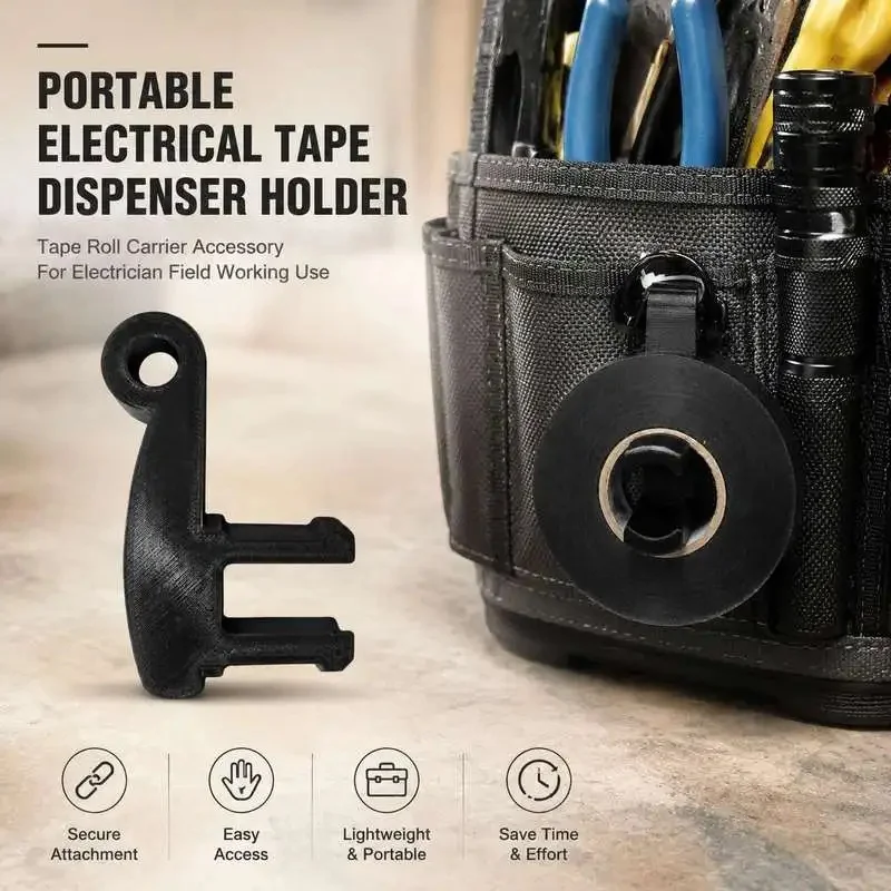 Electrician Field Work Tape Roll Carrier Portable Electrical Tape Dispenser Holder Working Gear