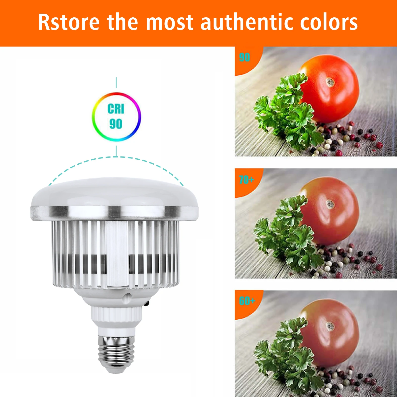 Andoer 3000K-6500K Photography Lamp Bulb Energy-saving E27 Mount Remote Control 85W LED Light Bulb for Photography Studio Home