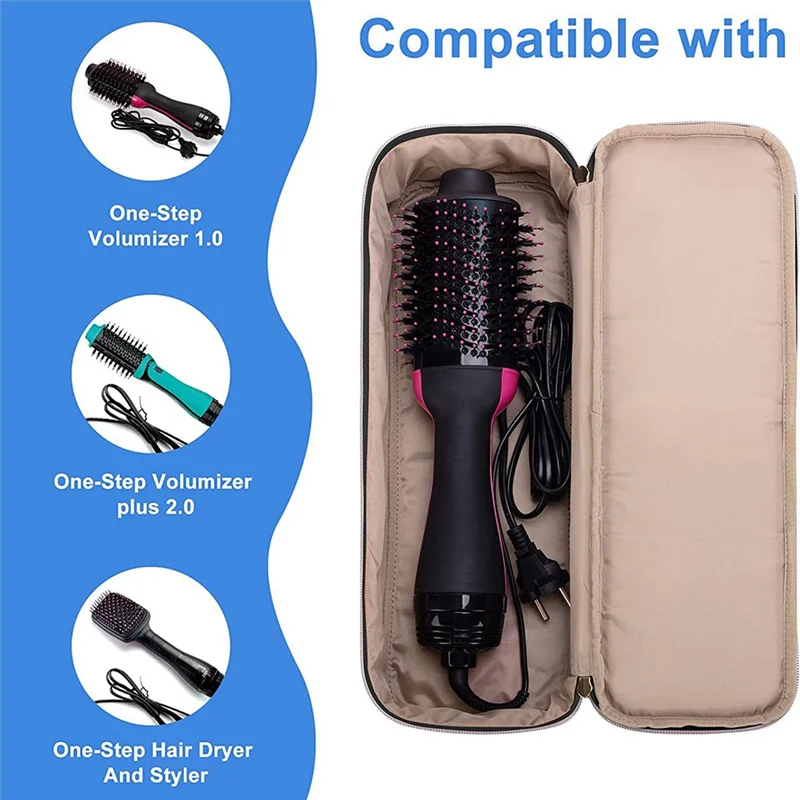 AT13 Carrying Case Hair Dryer/Volumizer/Styler, Hair Tools Insulated Storage Bag Organizer for Hair Stylist with Dividers