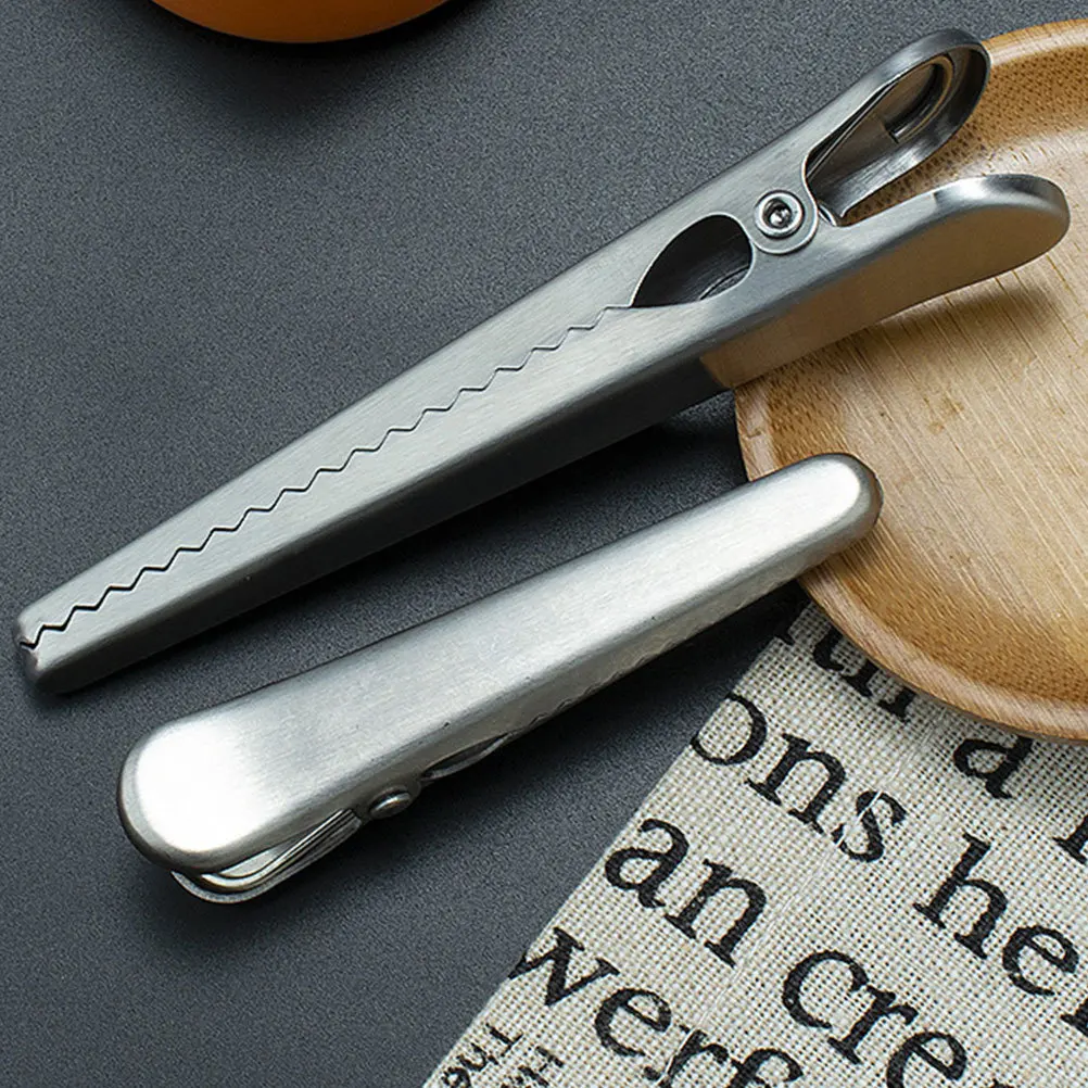 

10Pcs Stainless Steel Alligator Clip Food Bag Sealing Clips Easy Open Close Kitchen Essentials Alligator Clip