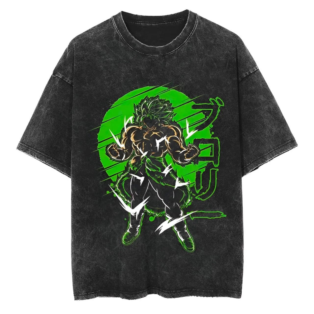 Broly T Shirt Dragon Ball Z Anime Men Vintage Acid Wash Oversized Cotton Streetwear LSSJ Green Graphic Tees Tops 2026