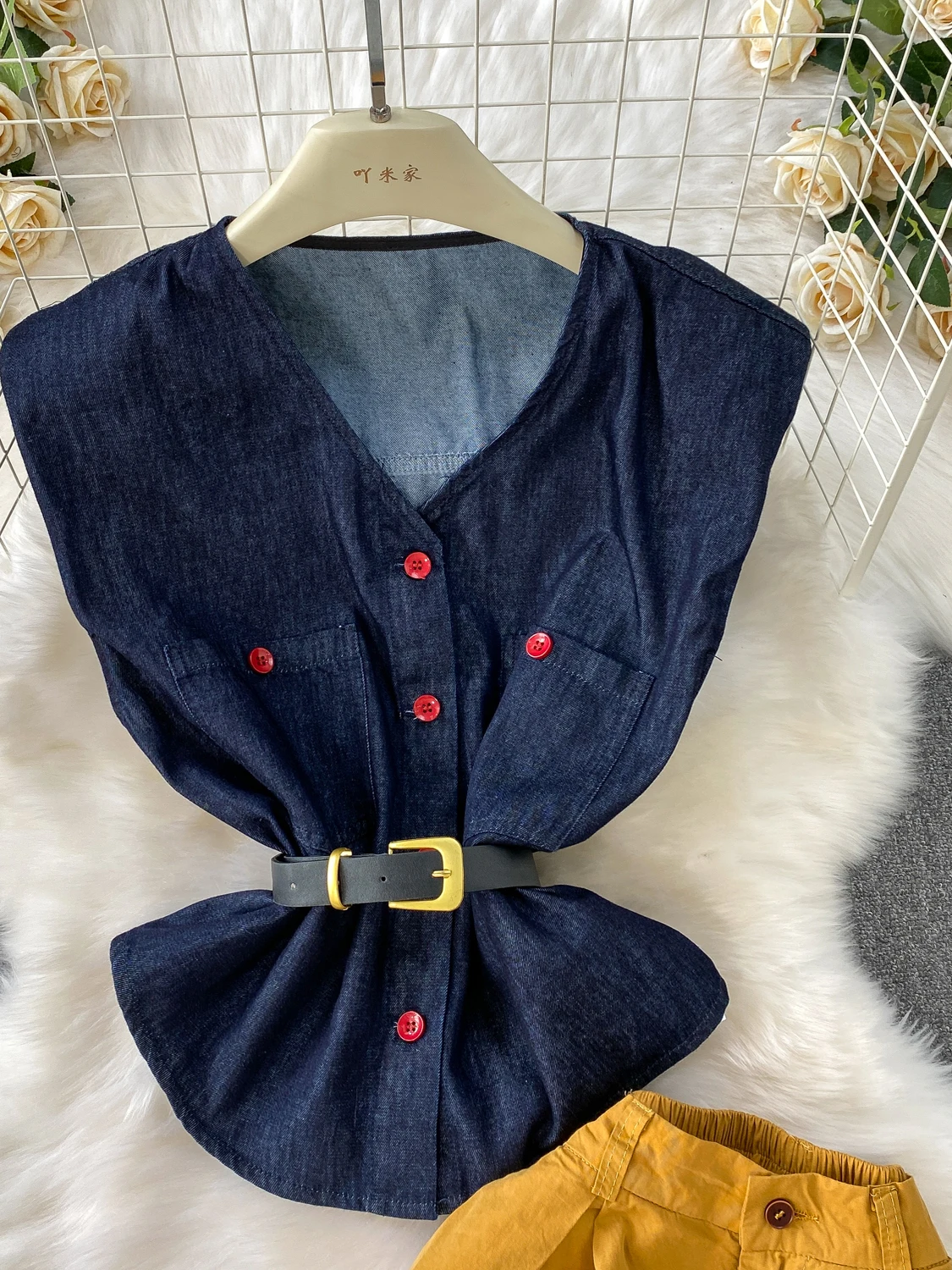 Ele Vintage Svel Jaet High Waist Wide Leg Pants Single Button Suit Two Piece Set for Young Women Summer Faion