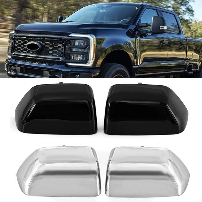 1 Pair For Ford F-250 F-350 F-450 F-550 Super Duty 2017-2022 Car Rearview Mirror Covers Auto Side Door Rearview Cap Accessories