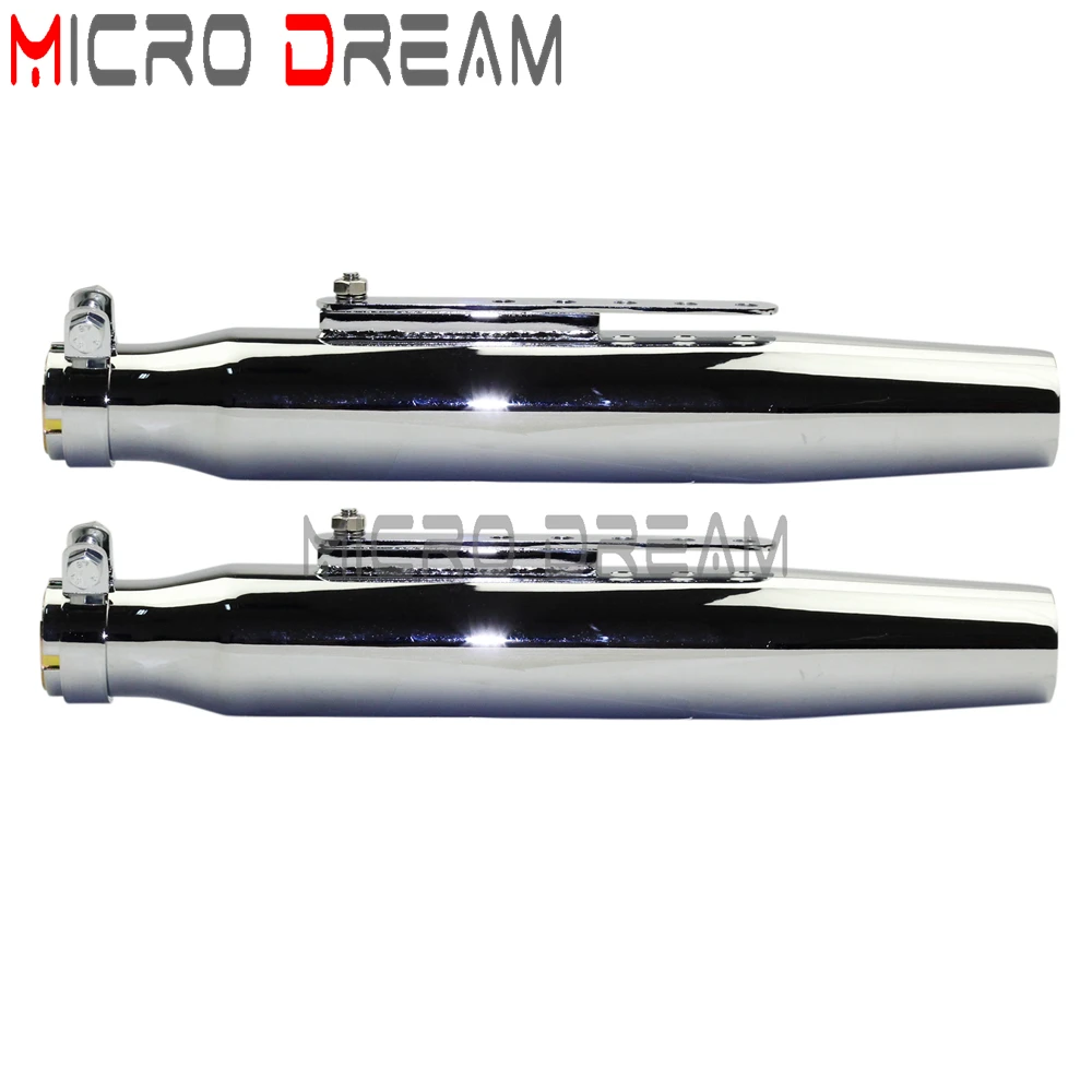 Motorcycle 35-45mm Iron Exhaust Mufflers Black For Harley Sportster XL 1200 XL 883 Cafe Racer XS650 Custom Tapered Silencer Pipe