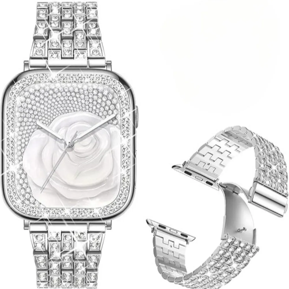 Ein elegantes, glänzendes Armband für die Apple Watch, kompatibel mit iWatch Ultra SE S11-1, Größen 38-49 mm (Uhr nicht im Lieferumfang enthalten).