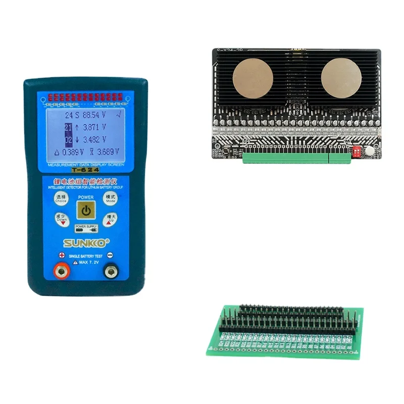 SUNKKO T624 lithium battery pack tester 8A active equalization board suit differential pressure intelligent detection analyzer